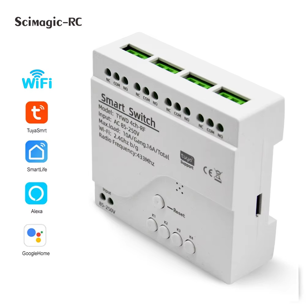 Smart Tuya Switch 4CH Relay Mo - đánh giá và giá Tuya 4 Channel