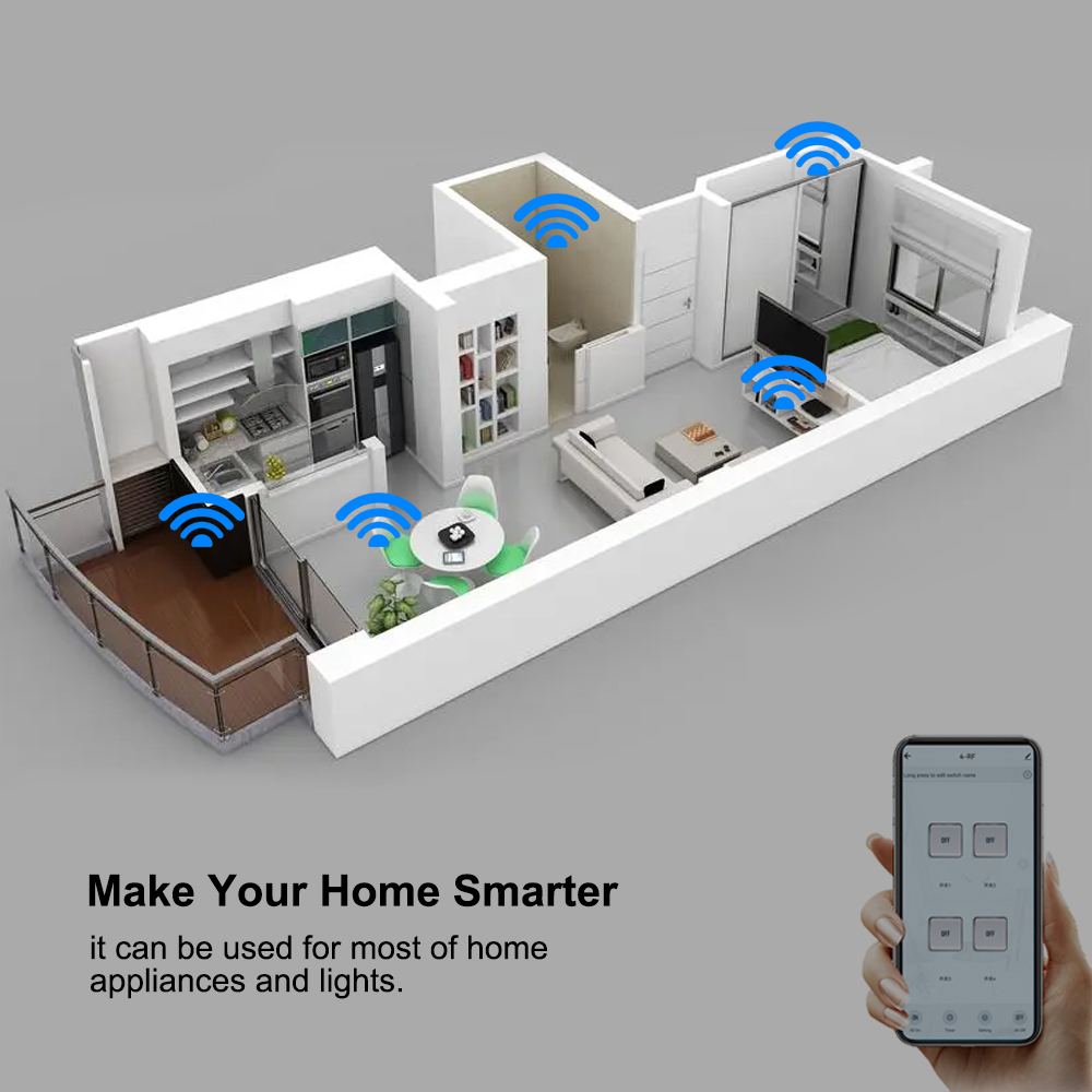 Smart Tuya Switch 4CH Relay Mo - đánh giá và giá Tuya 4 Channel