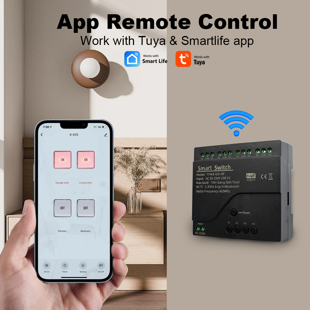 4CH Tuya Smart Wifi Switch Mod - đánh giá và giá Tuya 4 Channel