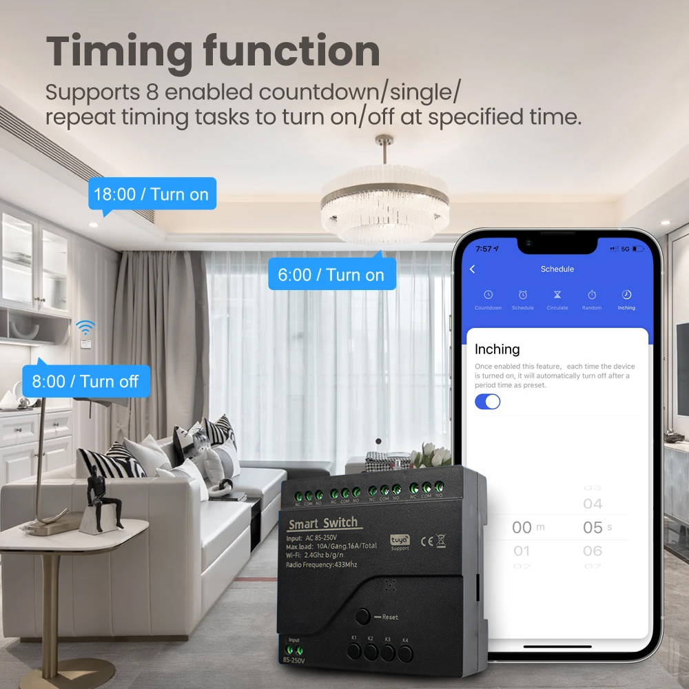 4CH Smart WiFi Relay Module Dr - đánh giá và giá Tuya 4 Channel