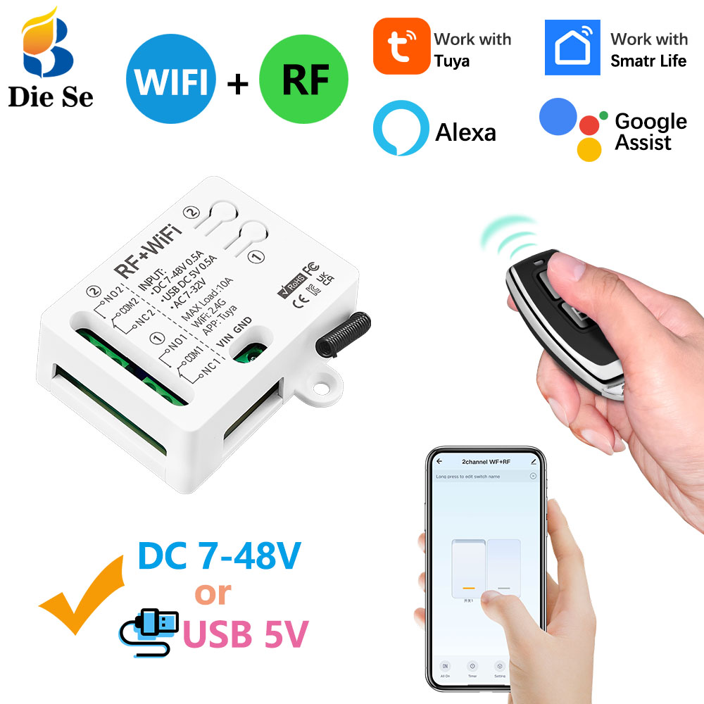 Tuya WiFi RF Switch DC 12V 24V - đánh giá và giá Tuya 4 Channel
